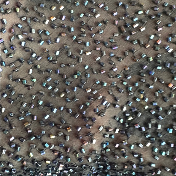 Vintage beaded  black silk lined A line skirt EUC - Picture 5 of 5